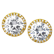 Load image into Gallery viewer, Cinderella's Favorite CZ Stud Earrings with Halo