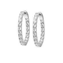 Load image into Gallery viewer, Inside Outside Large Oval CZ Hoop Earrings with Latch Closure