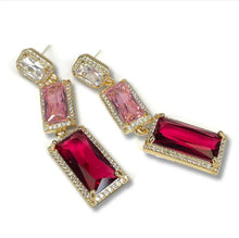 Load image into Gallery viewer, Emerald Cut Multi-Shade Trio Earrings