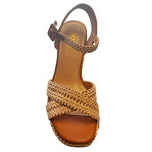 Load image into Gallery viewer, Summer Lovin Raffia Chunk Heel Shoe