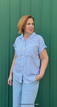 Load image into Gallery viewer, Classic Stripes Button Blouse with Collar