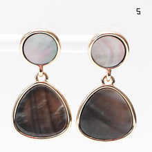 Load image into Gallery viewer, Shellstone Gold Drop Earrings