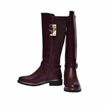 Load image into Gallery viewer, Sophisticated Style Rouged Stretch Back Tall Regular Calf Boot - Margo by Taxi Footwear