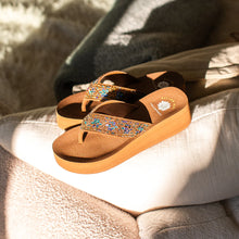 Load image into Gallery viewer, Millionaire's Dream Rhinestone Wedge Flip Flop Sandals by Yellow Box