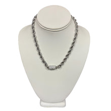 Load image into Gallery viewer, Confidently Twisted Rope with Magnetic CZ Barrel Necklace