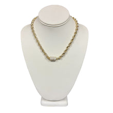 Load image into Gallery viewer, Confidently Twisted Rope with Magnetic CZ Barrel Necklace