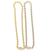 Load image into Gallery viewer, Confidently Twisted Rope with Magnetic CZ Barrel Necklace