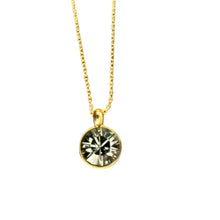 Load image into Gallery viewer, Crystal Rounded Back Pendant Necklace