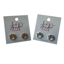 Load image into Gallery viewer, Cubic Zirconia Puppy Paw Studs