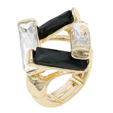 Load image into Gallery viewer, Overlapping Baguette Crystal Ring