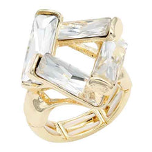 Load image into Gallery viewer, Overlapping Baguette Crystal Ring