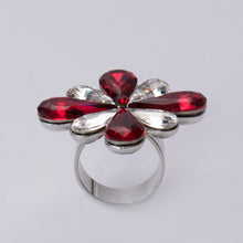 Load image into Gallery viewer, Red and Crystal Bloom Ring