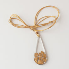 Load image into Gallery viewer, Clear Teardrop with Flakes Resin Necklace