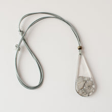 Load image into Gallery viewer, Clear Teardrop with Flakes Resin Necklace