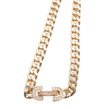 Load image into Gallery viewer, Making A Connection Polished Curb Necklace with Cubic Zirconia Clasp