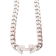 Load image into Gallery viewer, Making A Connection Polished Curb Necklace with Cubic Zirconia Clasp