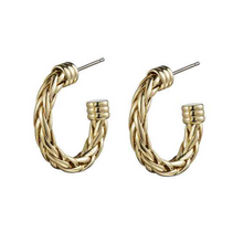 Load image into Gallery viewer, Braided Open Hoop Earrings