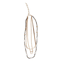 Load image into Gallery viewer, Triple Strand Gold Hematite Pearl Necklace
