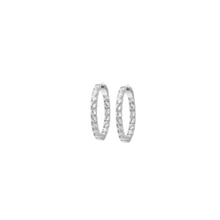 Load image into Gallery viewer, Inside Outside Large Oval CZ Hoop Earrings with Latch Closure