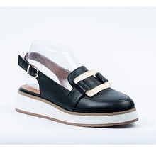 Load image into Gallery viewer, Vienna Leather Slingback Loafer with Buckle