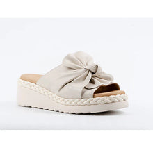Load image into Gallery viewer, Bella Coast Knot Leather Wedge Slides