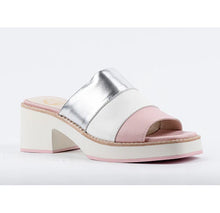 Load image into Gallery viewer, Riviera Luxe Stripe Leather Slide Sandal