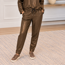 Load image into Gallery viewer, Chocolate Shimmer Lurex Pants
