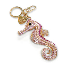 Load image into Gallery viewer, Seahorse Rhinestone Clip Ring Key Chains by Jacqueline Kent