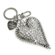 Load image into Gallery viewer, Heart Rhinestone Clip Ring Key Chains by Jacqueline Kent