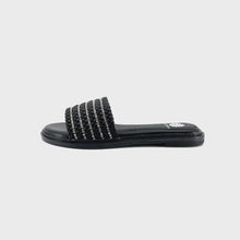 Load and play video in Gallery viewer, 5 Rows Of Glitz Slide Sandals By Yellow Box