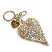 Load image into Gallery viewer, Heart Rhinestone Clip Ring Key Chains by Jacqueline Kent