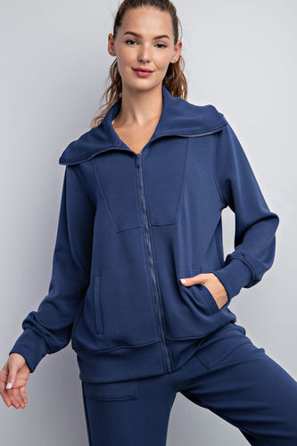 Lux Butter Smooth Zip Up Jacket with Pockets