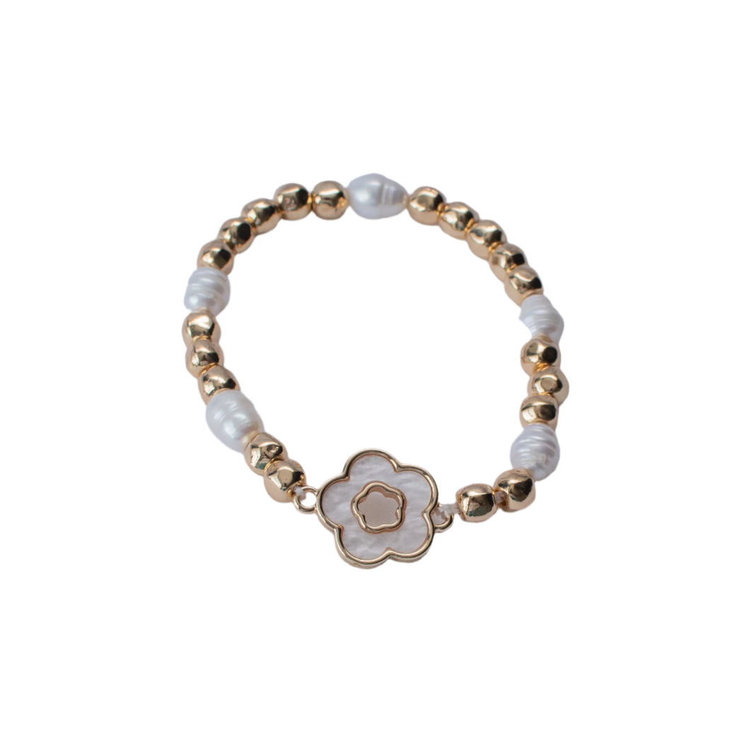 Pearl Floret Chain Link Bracelet