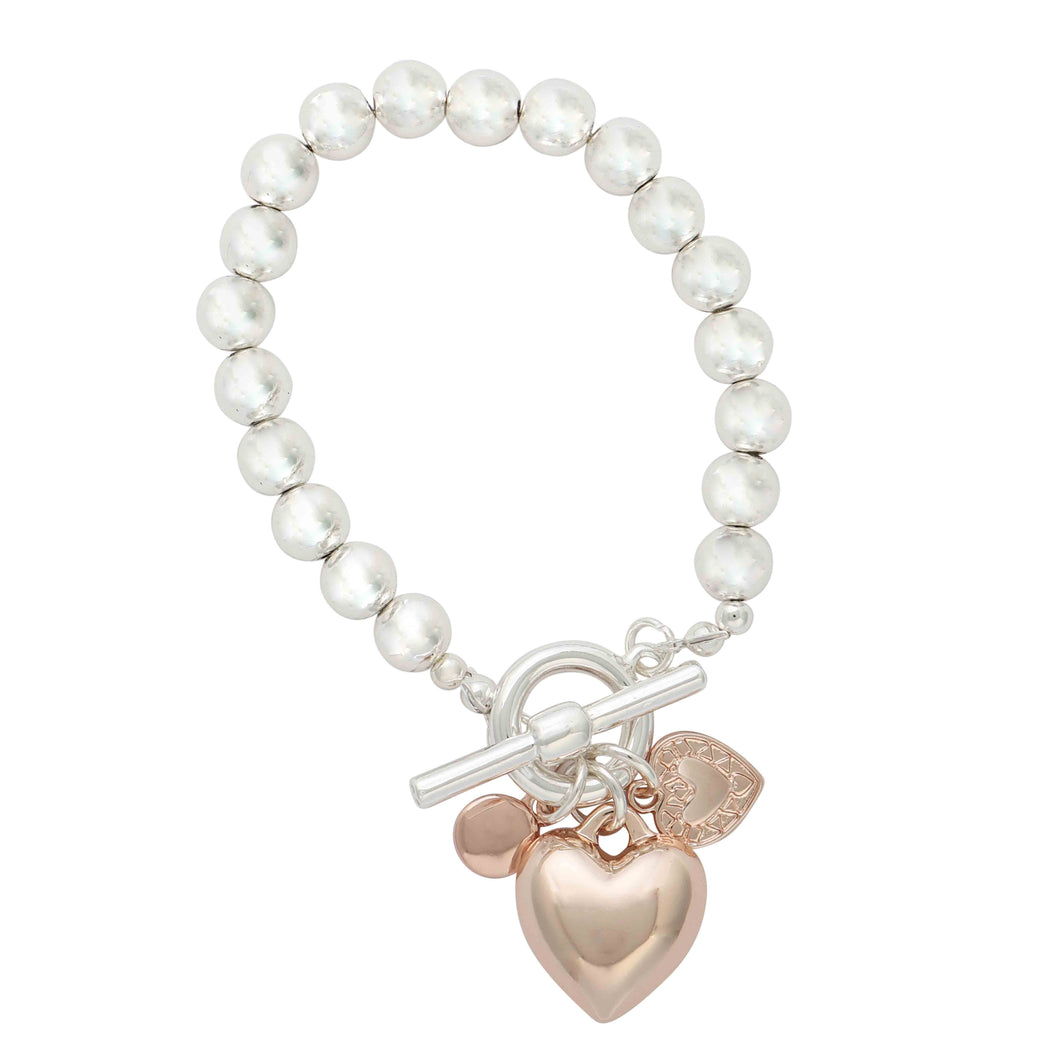 Heart to Heart Charmed Beaded Bracelet