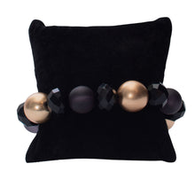 Load image into Gallery viewer, The Frosted Shadow and Gold Stretch Bracelet
