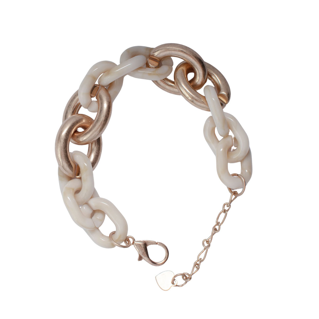 Golden Cream Links Bracelet
