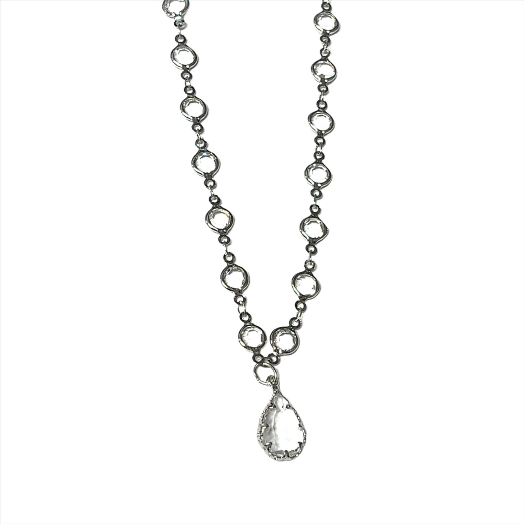 Crystal By the Yards Teardrops Short Necklace