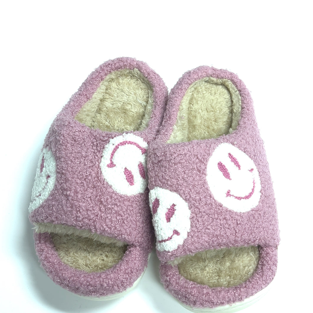 Happy Face Mauve Slippers