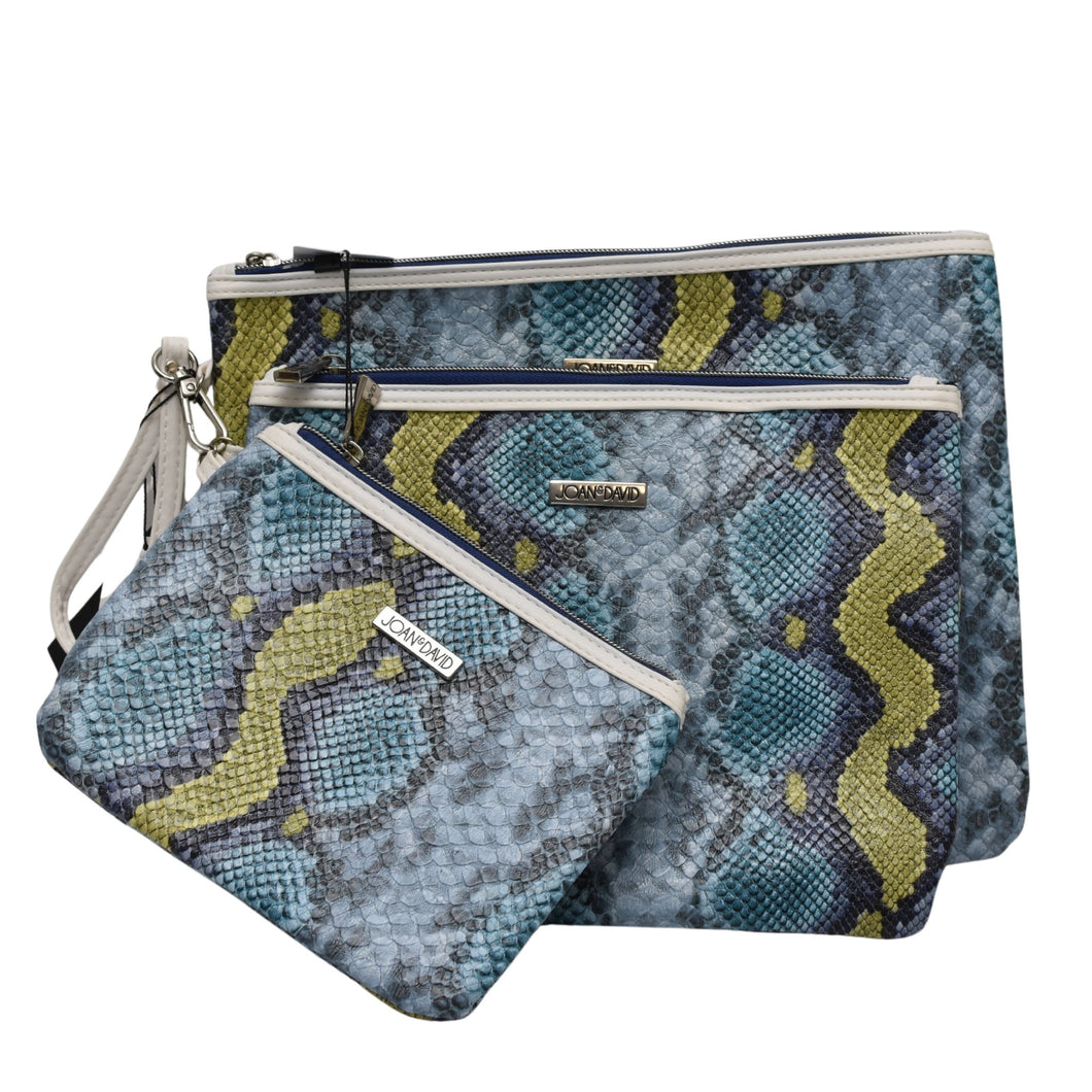 3 Piece Python Toiletry Pouches by Joan & David