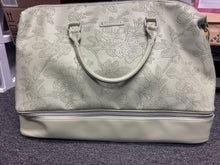 Load image into Gallery viewer, The Floral Garden 20" Vegan Leather Zip Drop Bottom Frame Weekender By Ellen Tracy
