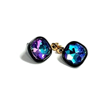 Load image into Gallery viewer, Lavender to Teal Square Stud Earring
