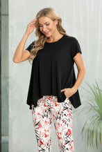 Load image into Gallery viewer, Bamboo High Low Round Neck Short Sleeve Top
