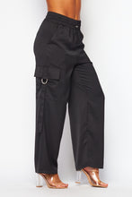 Load image into Gallery viewer, Satin Draw String Cargo Pocket Pants
