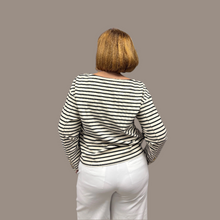 Load image into Gallery viewer, Sunday Cream with Black Stripes Long Sleeve Shirt
