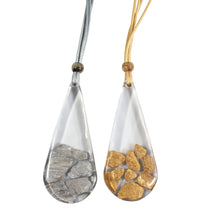 Load image into Gallery viewer, Clear Teardrop with Flakes Resin Necklace
