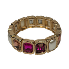 Load image into Gallery viewer, Multi-Stone Gold Stretch Bracelet
