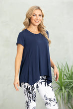 Load image into Gallery viewer, Bamboo High Low Round Neck Short Sleeve Top
