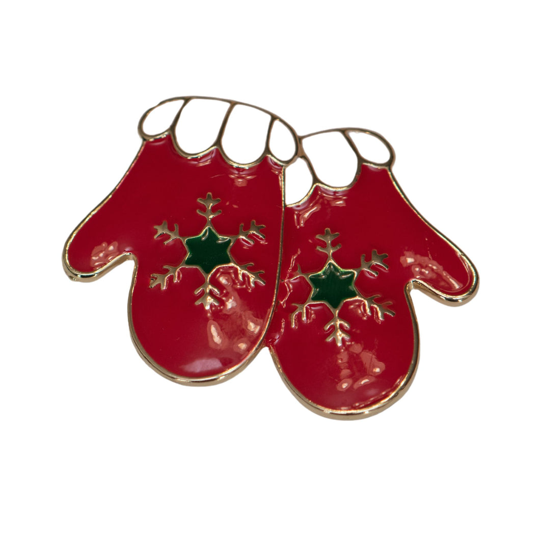 Winter Mittens Magnetic Brooch