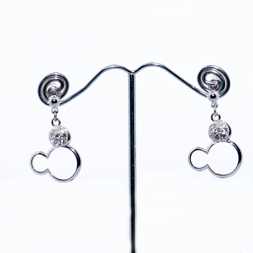 Sparkling Mickey Swarovski  Drop Earrings