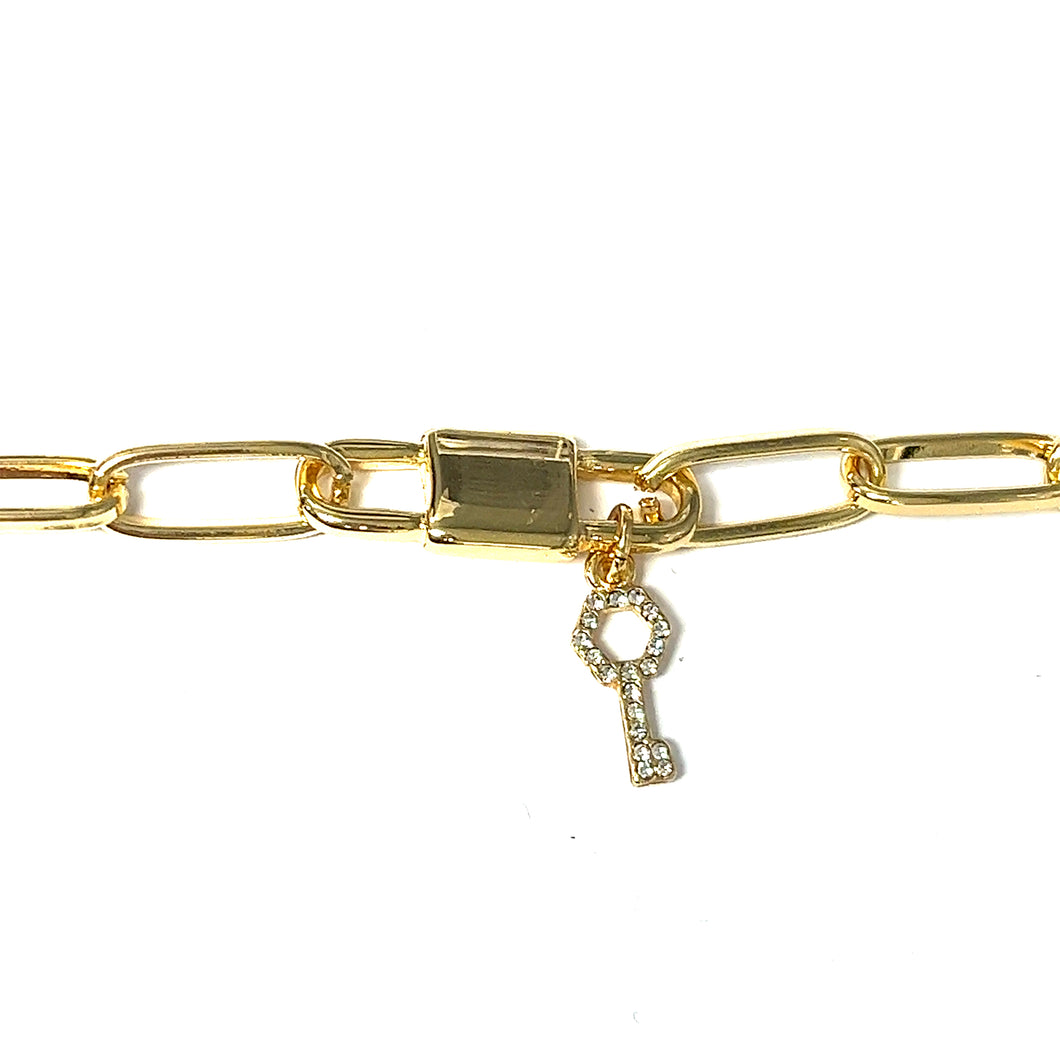 Lock and Key Chain Bracelet